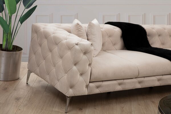 Ъглов диван десен ъгъл Como Ecru 310x70x270 см