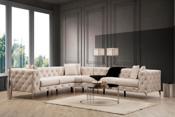 Ъглов диван десен ъгъл Como Ecru 310x70x270 см