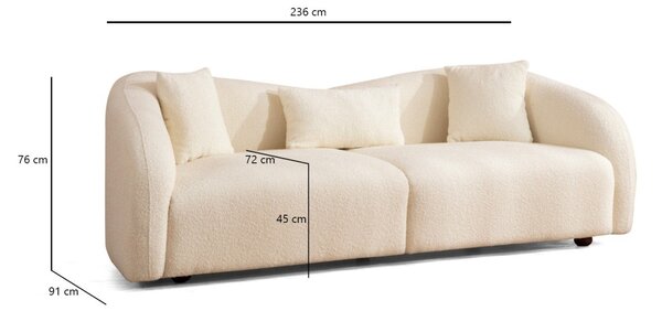 Диван за 3 места Венеция Крем 236x76x91 см