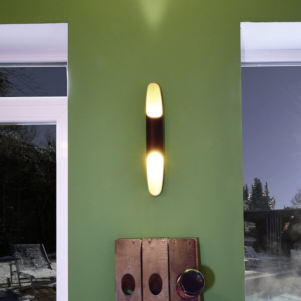 Deko-Light Apodis LED стенна лампа, черна/златна, височина 50 cm, метална дима, Затъмняване, Черен, Дневна/трапезария, Метал, Модерен