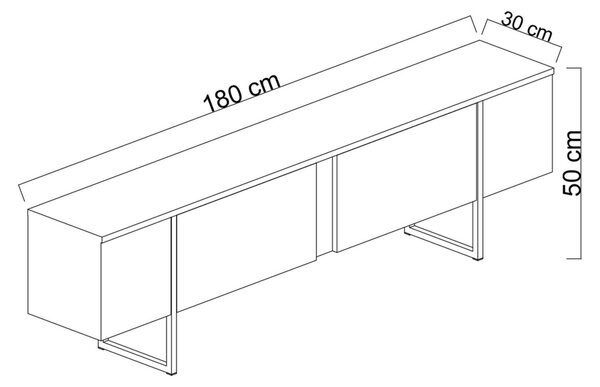 ТВ конзола Лукс Бял 180x30x50 см