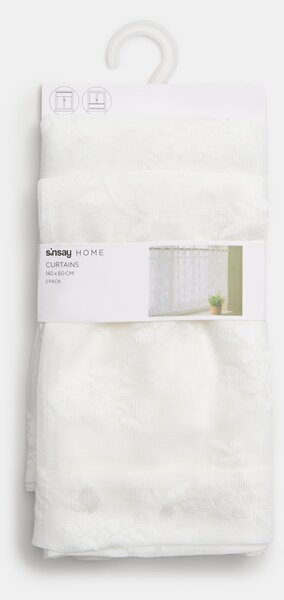 Sinsay - Комплект пердета с флорален мотив 2 pack - бял