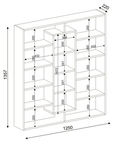 Библиотека Ампле Бяла 125x135.7x22 см