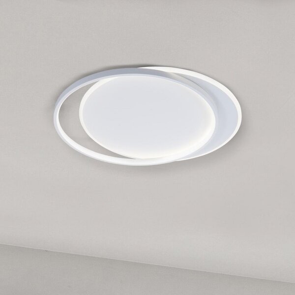 Viokef LED таванна лампа Evelyn, бяла, дължина 55 cm, метал, Бял, Дневна/трапезария, Алуминий, Модерен