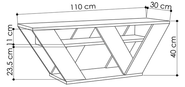 ТВ конзола Пипралла Дъб 110x40x30 см