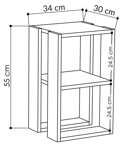 Нощно шкафче Лони бяло 30x55x30 см