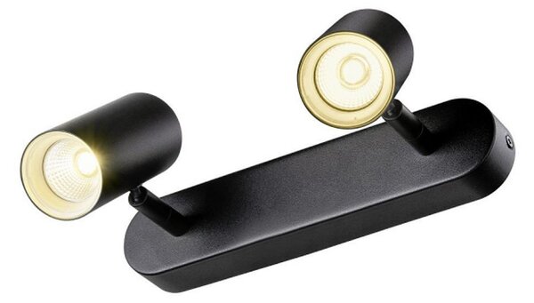 SLV таванни прожектори Noblo, черни, димируеми до топли, дължина 24 cm, Затъмняване, Черен, Дневна/трапезария, Алуминий, Модерен