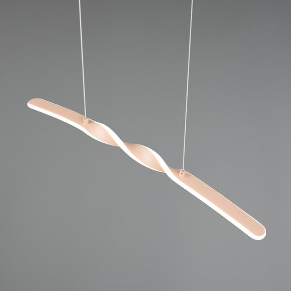 Reality Leuchten LED висяща лампа Ginko, пясъчен цвят, метал, дължина 79 cm, Бежов, Дневна/трапезария, Метал, Модерен
