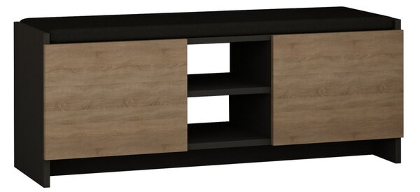 Шкаф за обувки с пейка Zulla антрацит 110x43x37 см