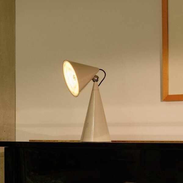 Tom Dixon LED настолна лампа Pose Task Light, светло сива, 41 см, Затъмняване, Сив, Дневна/трапезария, Пластмаса, Дизайн