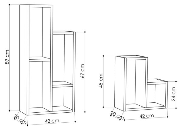 Библиотека Суле Дъб 42x89x20 см
