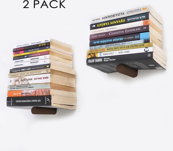 Стенен рафт за книги Wr042 Кафяв 21x15x6 см