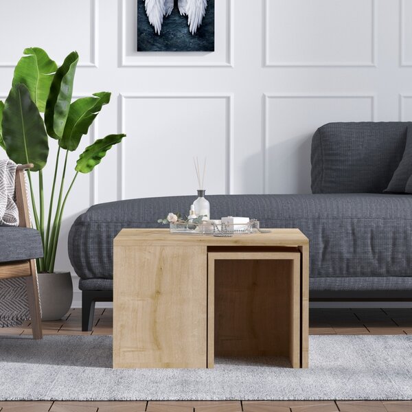 Комплект масички за кафе Ортанка Дъб 60x60x37 см