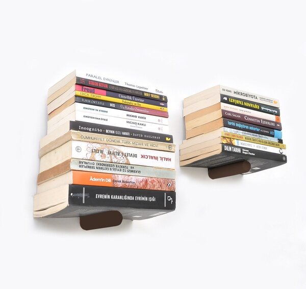 Стенен рафт за книги Wr042 Кафяв 21x15x6 см