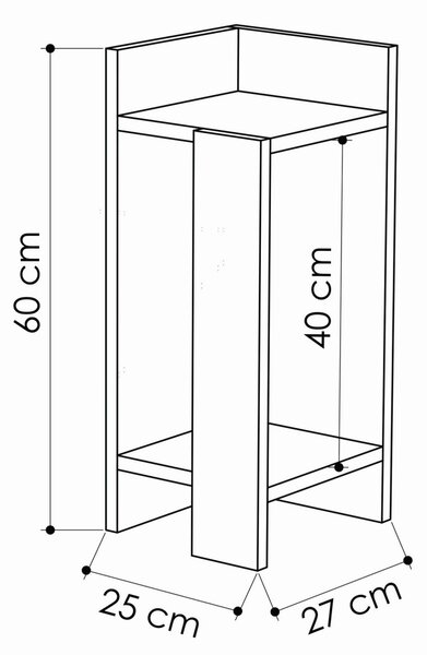 Нощно шкафче Elos Дъб 25x60x27 см