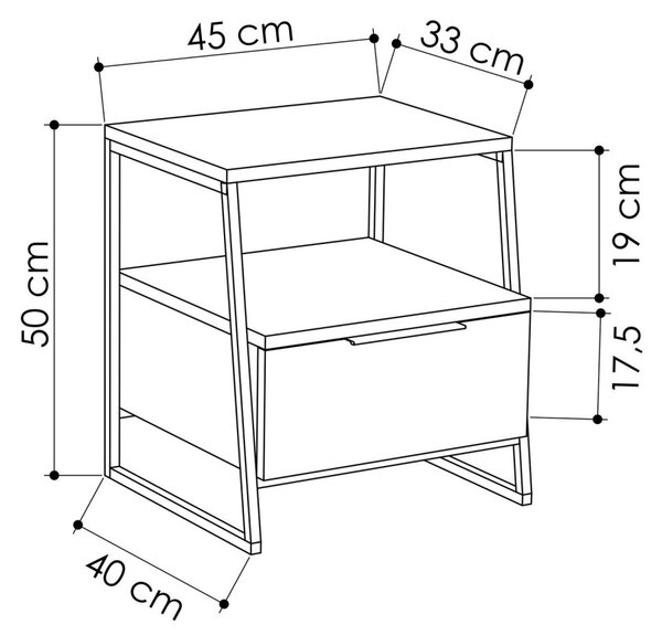 Нощно шкафче ПДЧ Дъб 45x50x40 см