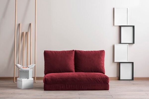 Разтегателен диван за 2 места Taida Кафяв 120x68x26 см