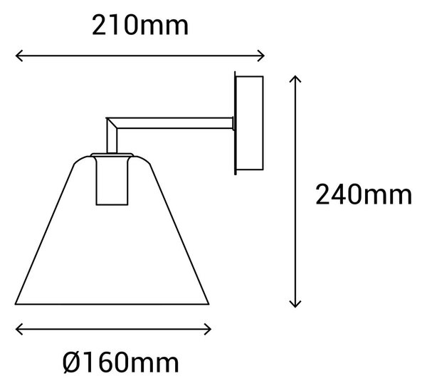 Стенна лампа в бронзов цвят, ø 16 cm Gasby - SULION