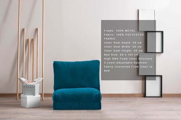 Разтегателен фотьойл Taida Зелен 185x60x62 см