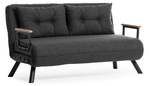 Разтегателен диван за 2 места Sando Тъмен сив 175x133x41 см