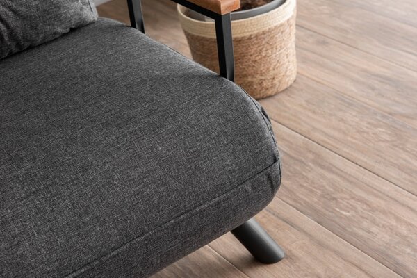 Разтегателен диван за 2 места Sando Тъмен сив 175x133x41 см