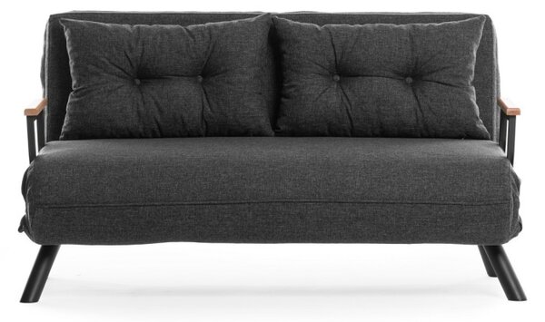 Разтегателен диван за 2 места Sando Тъмен сив 175x133x41 см