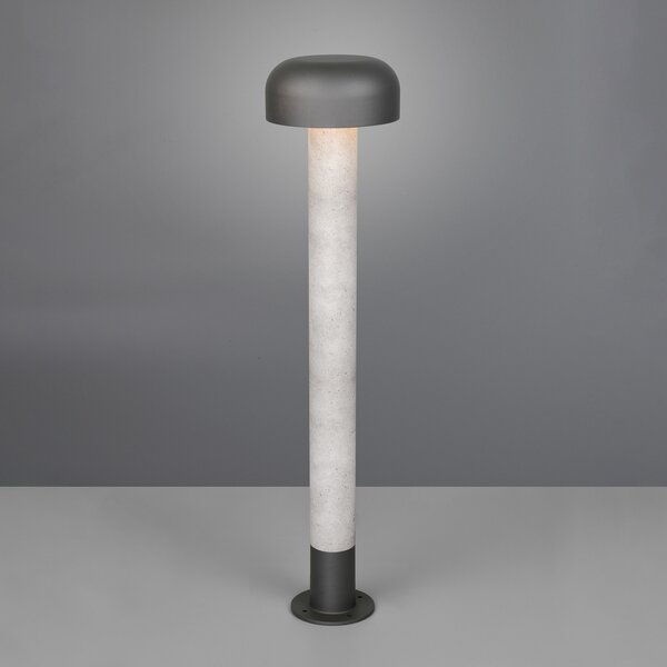 Trio Lighting Осветление за пътеки Fraser, сив/бетон, алуминий, IP54, височина 84,5 cm, Затъмняване, Сив, Алуминий