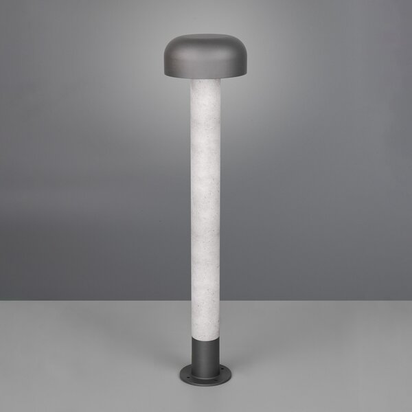 Trio Lighting Осветление за пътеки Fraser, сив/бетон, алуминий, IP54, височина 84,5 cm, Затъмняване, Сив, Алуминий
