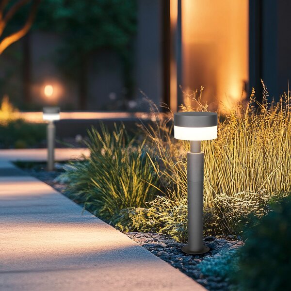 Trio Lighting LED лампа за основа Mackenzie, височина 50 cm, антрацит, алуминиев отлив, Сив, Алуминий, Модерен