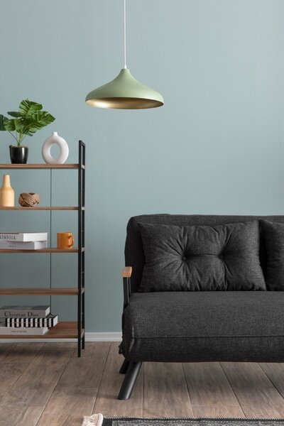 Разтегателен диван за 2 места Sando Тъмен сив 175x133x41 см