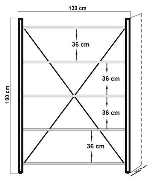 Библиотека Космо Зелен Натурален 130x180x35 см