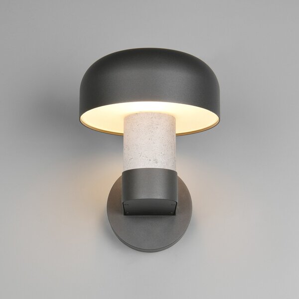 Trio Lighting Външна стена лампа Fraser, сив/бетон, алуминий, IP54, E27, Затъмняване, Сив, Алуминий