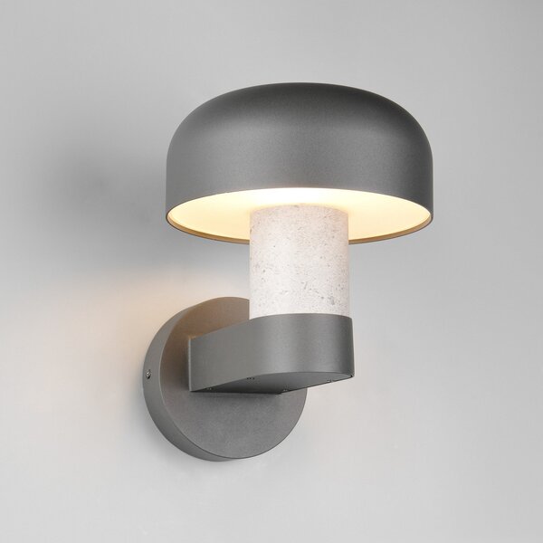 Trio Lighting Външна стена лампа Fraser, сив/бетон, алуминий, IP54, E27, Затъмняване, Сив, Алуминий