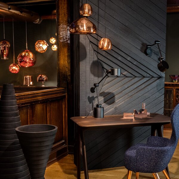 Tom Dixon LED висяща лампа Void mini, мед, Затъмняване, Мед, Дневна/трапезария, Мед, Дизайн