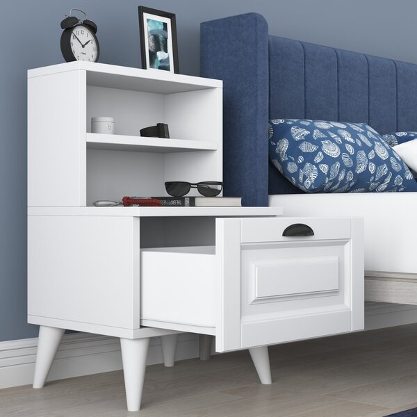 Нощно шкафче BD105 Бяло 45x74.4x40 см