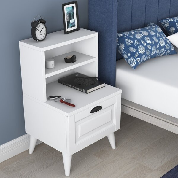 Нощно шкафче BD105 Бяло 45x74.4x40 см