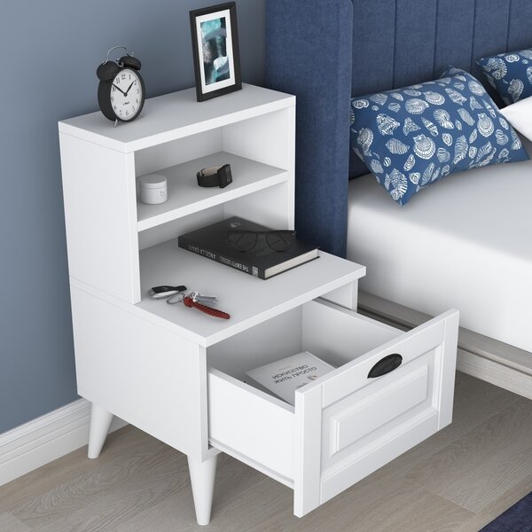 Нощно шкафче BD105 Бяло 45x74.4x40 см