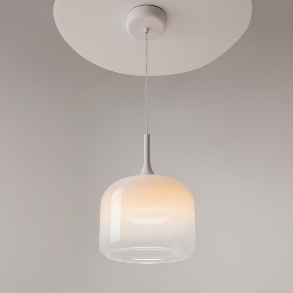 Maytoni LED висяща лампа Spirito, бяла, стъкло/метал, Ø 26 cm, Бял, Дневна/трапезария, Стъкло