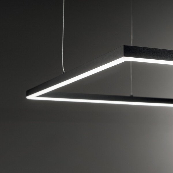 IDEAL LUX Ideal Lux LED-висяща лампа Oracle Slim 50 x cm черна 3.000 K, Черен, Дневна/трапезария, Алуминий, Модерен