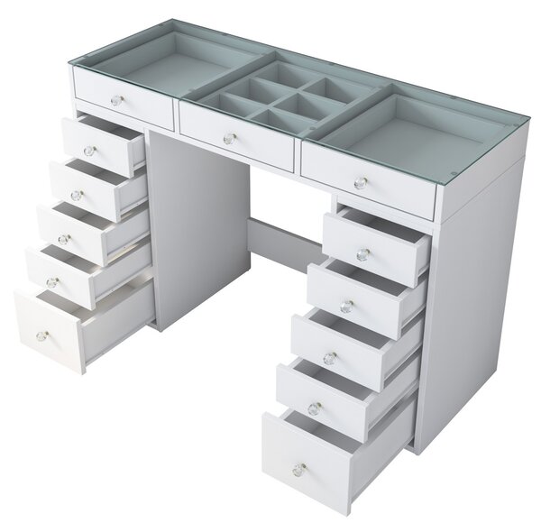 Тоалетна маса BJ105 Бяла 120x79.8x44.5 см