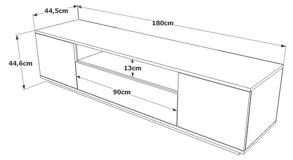ТВ конзола Fr7 антрацит 180x44.6x44.5 см