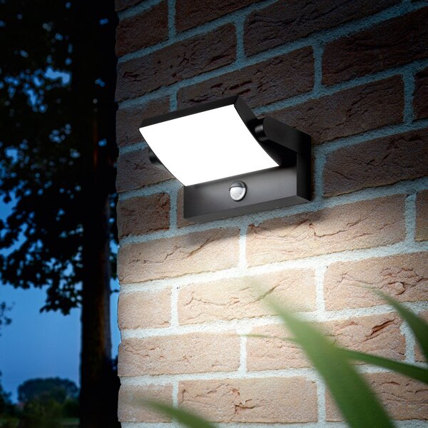IDEAL LUX Ideal Lux LED външна стена лампа Swipe Sensor, антрацит, IP54, Сив, Метал, Модерен