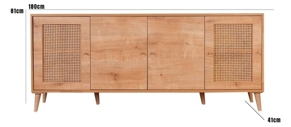 Конзола Хазеран Дъб 180x81x41 см