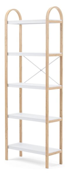 Бял естествен рафт в декор от екзотично дърво 61x170 cm Bellwood - Umbra