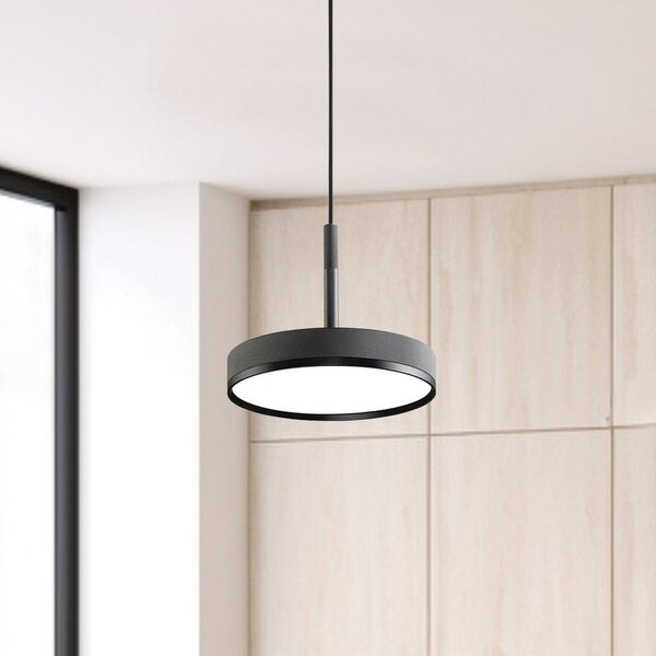 Viokef LED висяща лампа Don, сива, Ø 20 cm, метал, Сив, Дневна/трапезария, Алуминий, Модерен