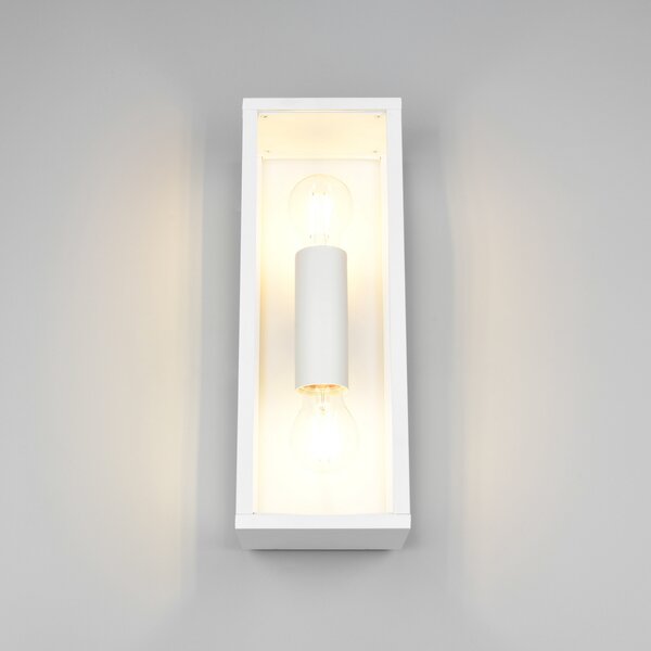 Trio Lighting Външна лампа за стена Garonne, бял матов, алуминий под налягане, E27, Бял, Алуминий, Модерен