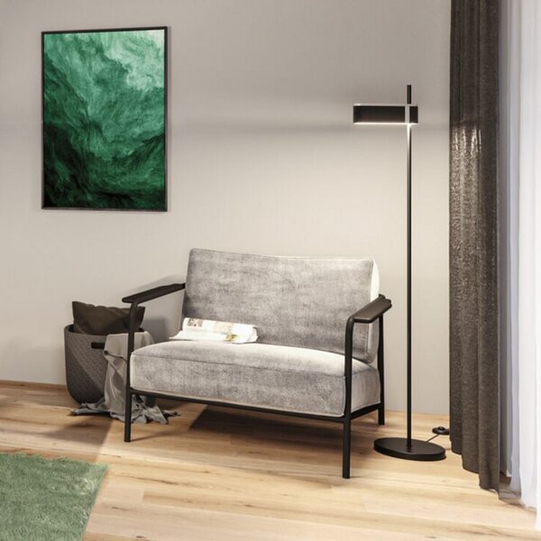Paulmann Smart LED стояща лампа Jagun, антрацит, 151 см филц, Затъмняване, Сив, Дневна/трапезария, Плат / текстил, Модерен, Изправен прожектор