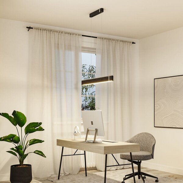 Paulmann Smart LED-висяща лампа Jagun, антрацит, 100 см, филц, Затъмняване, Сив, Дневна/трапезария, Плат / текстил, Модерен