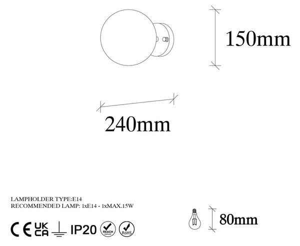 Стенна лампа в бял и бронзов цвят ø 15 cm Atmaca – Opviq lights