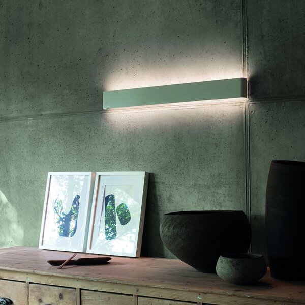 IDEAL LUX Стенен LED светилник Delta, бял, ширина 83 см, 3000 К, Бял, Дневна/трапезария, Алуминий, Модерен, Стенна ъглова